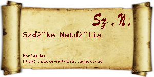 Szőke Natália névjegykártya