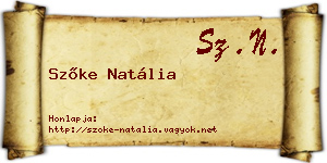 Szőke Natália névjegykártya