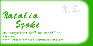 natalia szoke business card